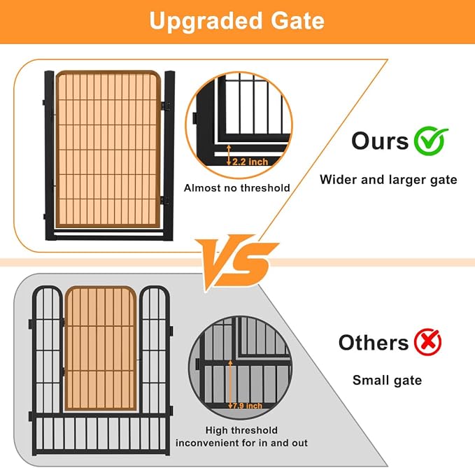 Dog Fence Outdoor Pens Outside, Portable Dog Play Pen 40" H 20 Panels Pet - Image 2