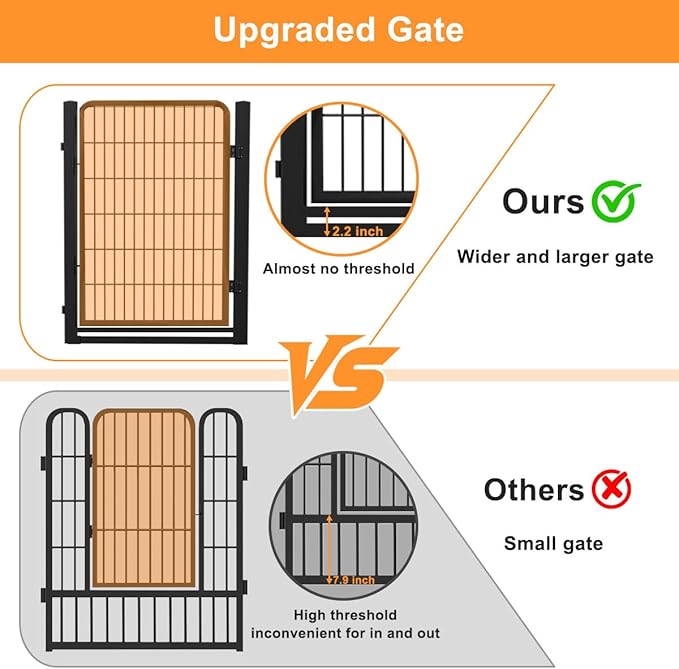 Dog Fence Outdoor Pens Outside, Portable Dog Play Pen 40" H 18 Panels Pet - Image 2