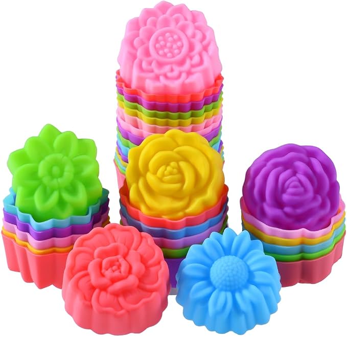 Reusable Silicone Baking Cups, 2 Inch Mini Size Silicone Cupcake Liners by Mirenlife