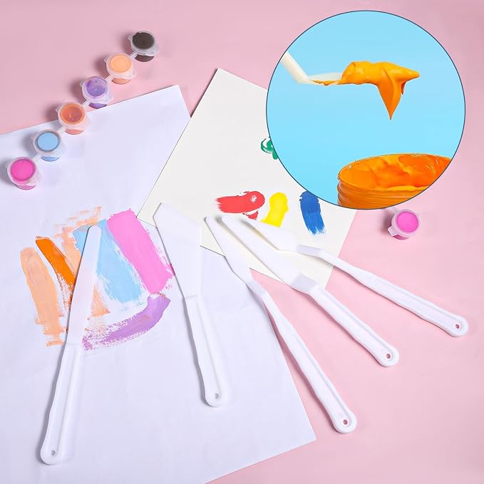 5Pcs Plastic Spatula Palette Knives, Palette Knives Set Thin and Flexible Art - Image 6