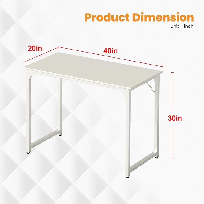 PayLessHere | 39 Inch Computer Desk | White | Office Desk - Image 3