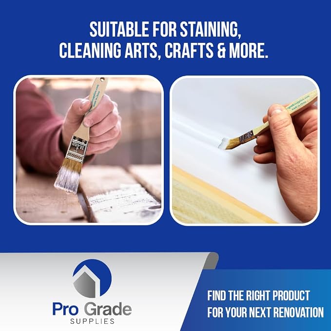 Pro Grade 1" Chip Brushes, Disposable Paint Brushes, - Image 3