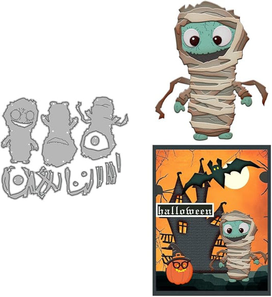Halloween Clear Silicone stampReusable Stamp with Pumpkins, Skulls, Bats, Santa Claus, and Holiday Designs. Used for Making Cards, scrapbooks, and DIY templates (Halloween Mummy)
