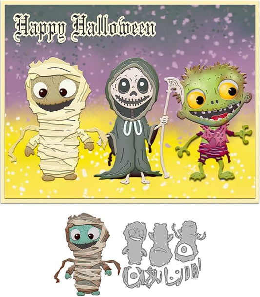 Halloween Clear Silicone stampReusable Stamp with Pumpkins, Skulls, Bats, Santa Claus, and Holiday Designs. Used for Making Cards, scrapbooks, and DIY templates (Halloween Mummy)