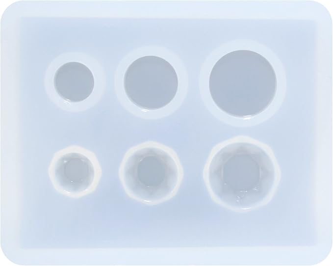 FUNSHOWCASE Mini Jewelry Cut Diamonds and Flat Round Resin Epoxy Silicone Mold