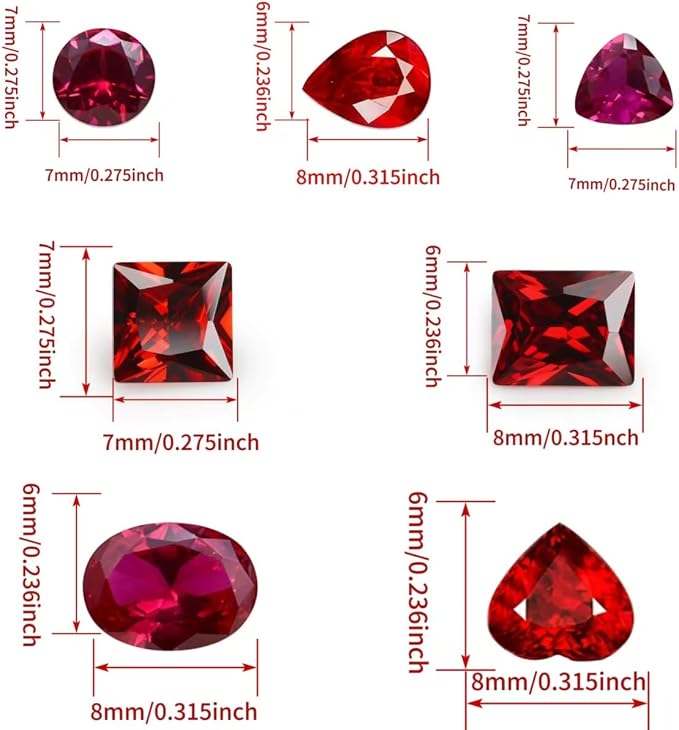 Ruby Red Cubic Zirconia Loose Beads Unset - Image 2