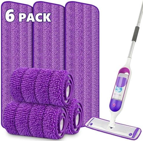6 Pack Reusable Mop Pads for Swiffer PowerMop, Power Mop Pads 15'' Microfiber by FORPEEDER
