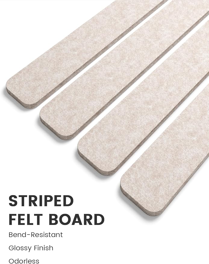 Fluxynara Cork Board Alternative Felt Strip Board 8-Pack 13"x2", Office Pin - Image 3