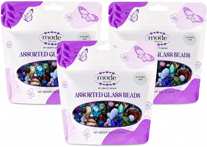 Assorted Glass Beads for Jewelry Making, DIY Lamp Work, Arts and Crafts by ModeBeads
