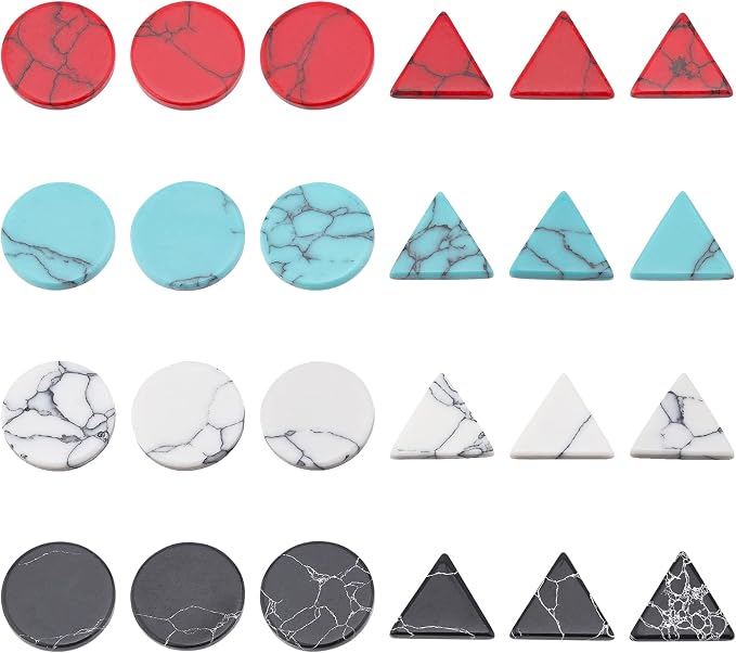 arricraft 96 Pcs Cracked Stone Cabochon, 12mm/10mm Flat Round & Traingle by ARRICRAFT