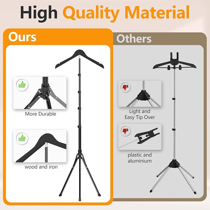 Adjustable Shirt Display Stand 32-63 Inch, Foldable Clothing Display Stand - Image 7