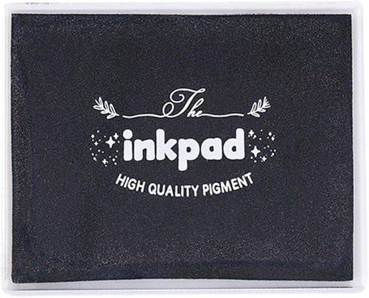 GTLZLZ Large Ink Pad for Rubber Stamps, 5" x 4" Washable Craft Stamp Pad for Kids, Fingerprint Ink Pad for Paper, Scrapbooking, Wood Fabric (Black)