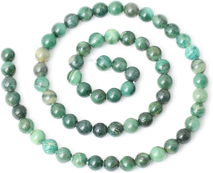 60PCS 6mm Natural Verdite Stone African Jade Gemstone Round Loose Beads - Image 2