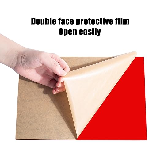 2 Pcs Red Acrylic Sheets for Laser Cutting Thick 3mm 8x12x1/8In Red Acrylic Sheet with Protective Paper for Handcrafts Signs