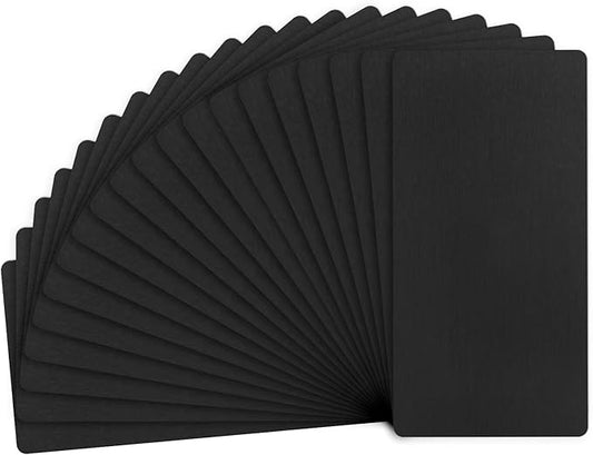 20-Pack Anodized Aluminium Laser Engraved Mount Metal Plate 4x2x0.03 Inch Engraver Blank Anodized Aluminum Sheets for DIY Laser Printing/Home/Office[Black]