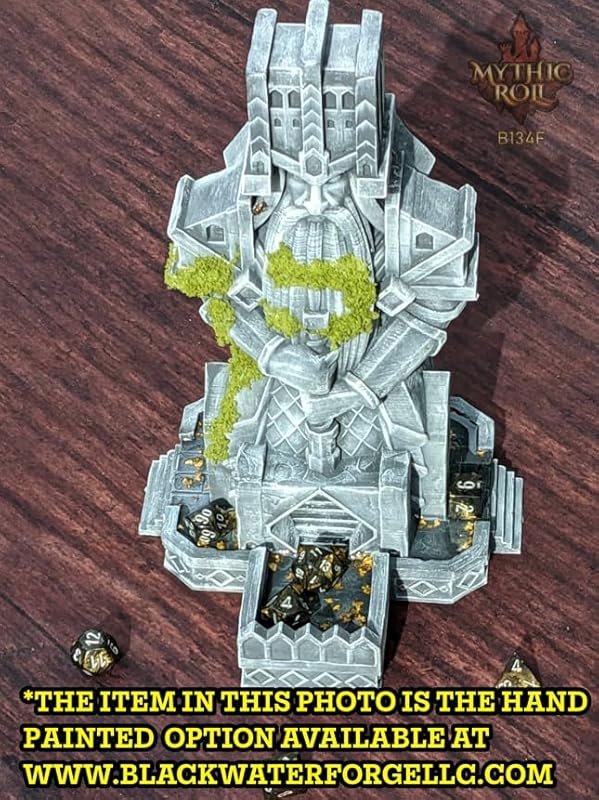 Dwarven 3D Printed Dice Tower - Baldur's Shrine by Unchained Games - Mythic Roll - Carve Your Fate in Stone with Ancestral Echoes and Valor! (03.) Brown)