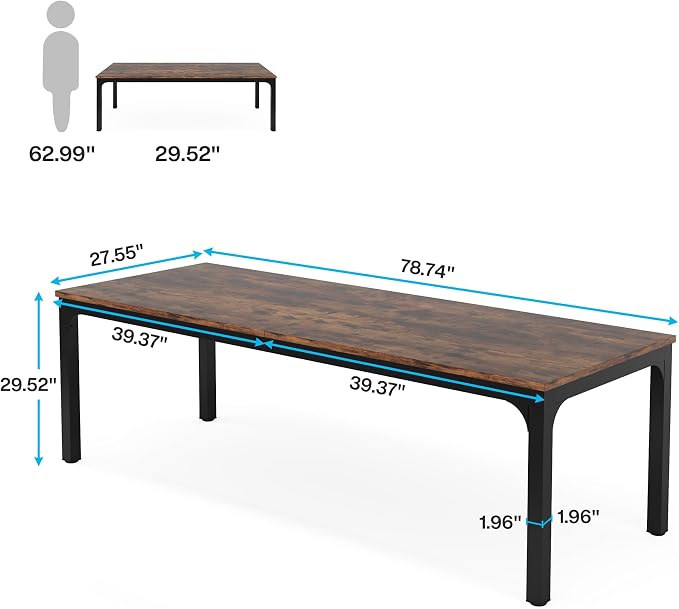 Tribesigns 78.7 Inches Extra Long Computer Desk 2 Person Desk, Double Long Desk - Image 2