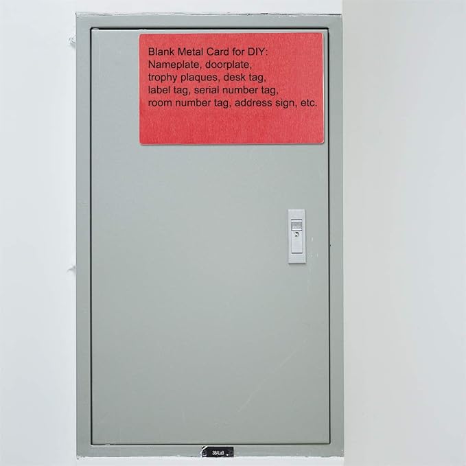 uxcell Blank Metal Card 100x60x1mm Anodized Aluminum Plate for DIY Laser Printing Engraving Red 5 Pcs