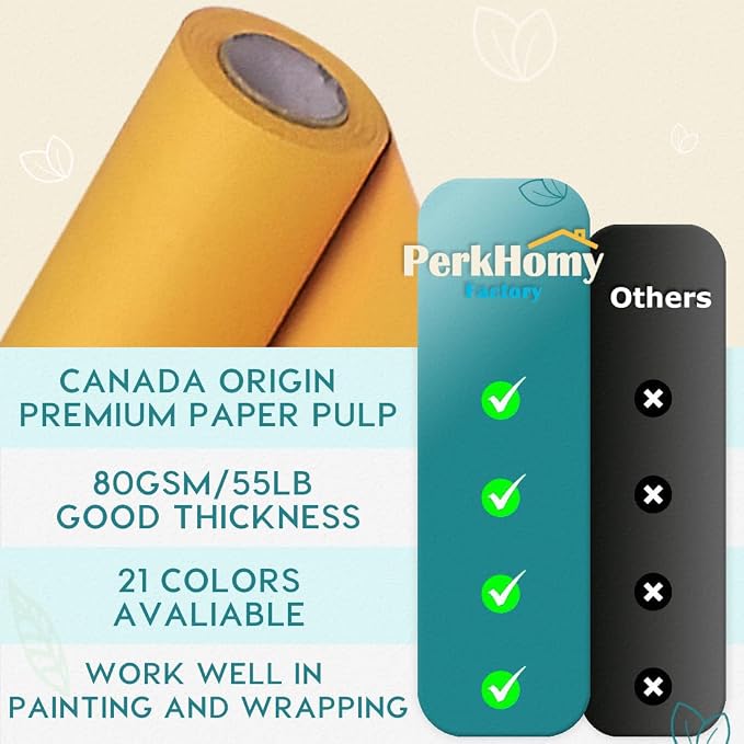 PerkHomy Orange Kraft Paper Roll 48" x 3 - Image 2