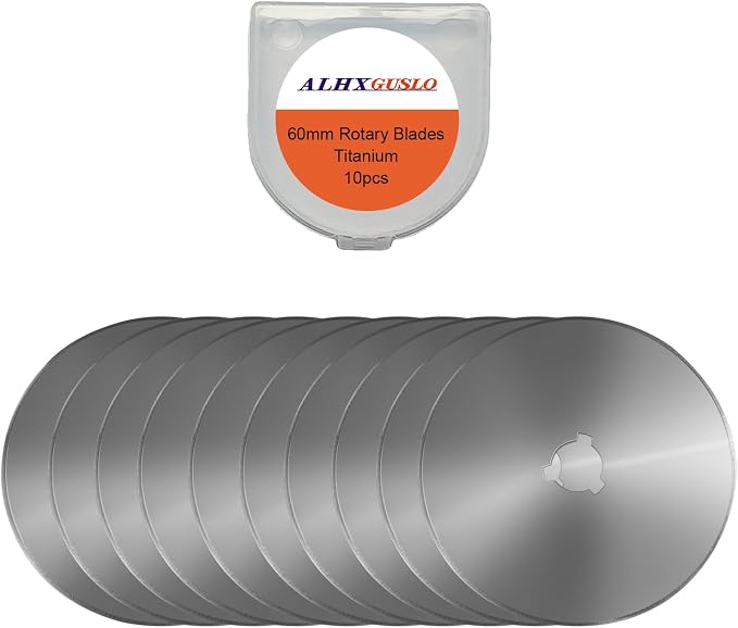 60mm Rotary Cutter Blades 10 Pack Replacement Blades Fits Fiskars, DAFA by ALHXGUSLO