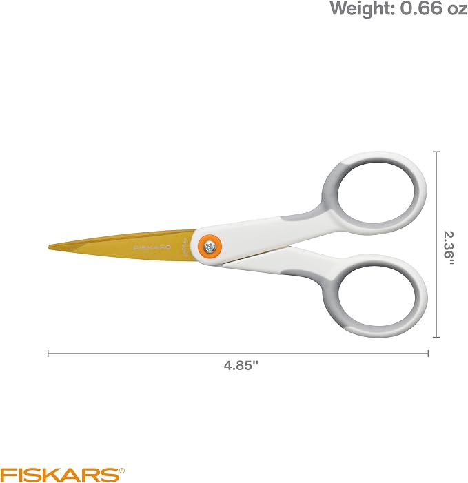 Fiskars Micro-Tip Scissors, Precision Cutting Shears, Titanium Blades & - Image 6