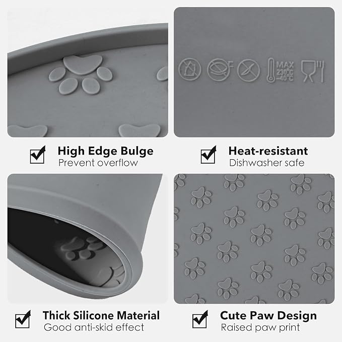 Dog Food Mat for Food and Water, Waterproof Pet Food Mat - Image 4