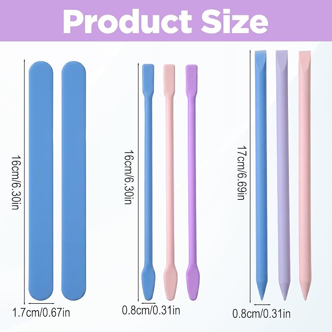 8PCS Silicone Stir Sticks Resin Tools, Reusable Mixing Sticks Silicone Stick - Image 2