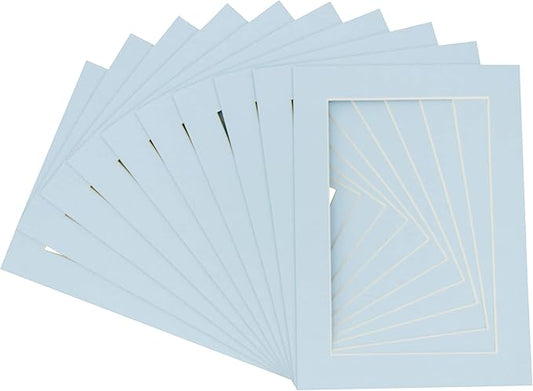 11x14 Mat for 8.5x11 Photo - Precut Baby Blue Picture Matboard for Frames Measuring 11 x 14 Inches - Bevel Cut Matte to Display Art Measuring 8.5 x 11 Inches - Acid Free Pack of 100 MATS