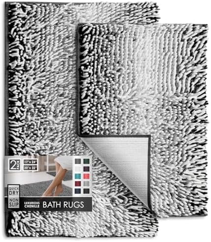 Hearth & Harbor Bathroom Rugs, Chenille Bath Mat by HearthHarbor