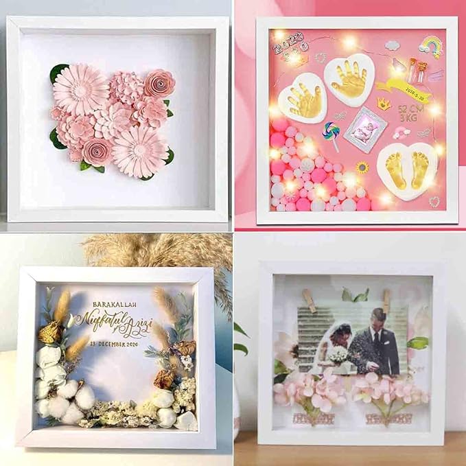 8x8 White Shadow Box Frame Display Case - Image 7