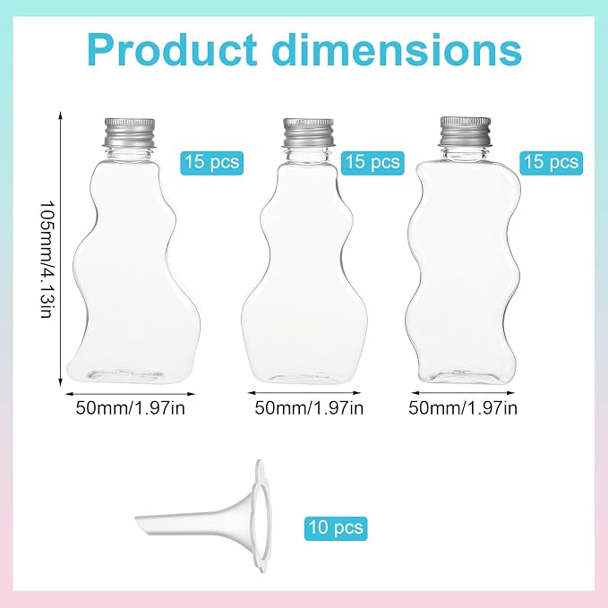 Pafeooui 45 Pack 2.5 Oz Plastic Sand Art Bottles - Image 2