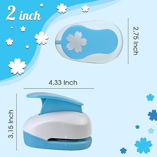 Flower Hole Punch for Paper Craft Size Out 2-Inch, Cherry Blossoms Punches, Craft Lever Punch Handmade, Tool Flower Punch for Scrapbook, Festival Cards, DIY Arts