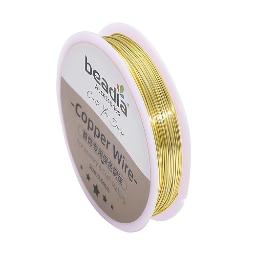 Gold Copper Wire 0.6mm Bead Cord for Bracelet Necklace Charm Beading Jewelry Making 16yard