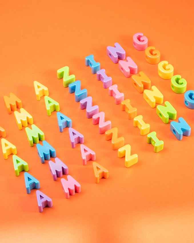26 Pcs Cute Large Pink Letter Beads, 20mm Jumbo Square Acrylic Letter Beads - Image 9