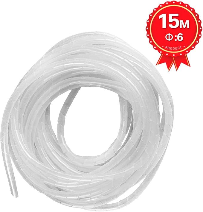 50Ft XHF 1/4" Clear Spiral Cable Wrap 6mm Spiral Wire Wrap Cord - Image 6