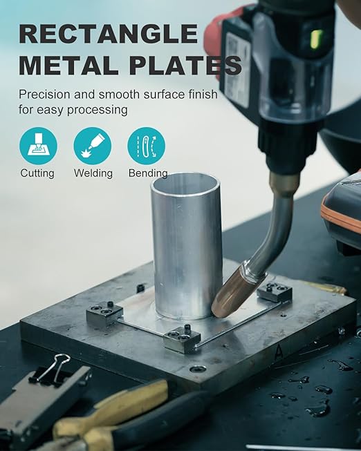 16" x 12" 18 Gauge Steel Sheets Metal Cold Rolled Steel Plate, 4 Pcs Weldable Metal Sheet for DIY Craft Projects, Industrial, Professional