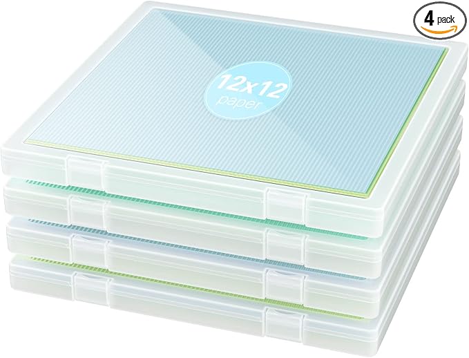 Denkee 12 x 12 Paper Storage, 4 Pack Scrapbook Paper Organizer Storage by Denkee