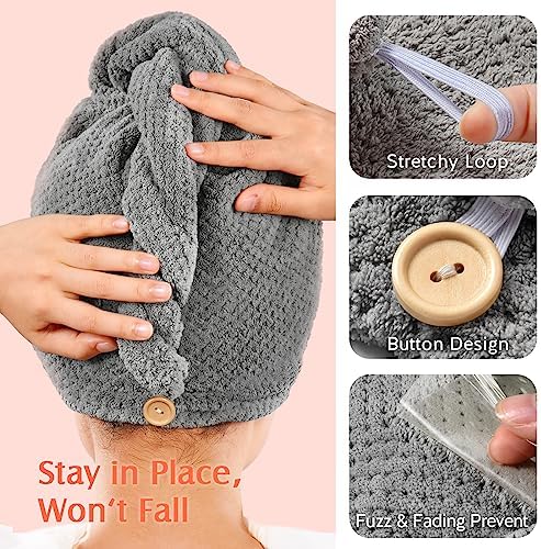 YFONG 2 Pack Microfiber Hair Towel Wrap - Image 5