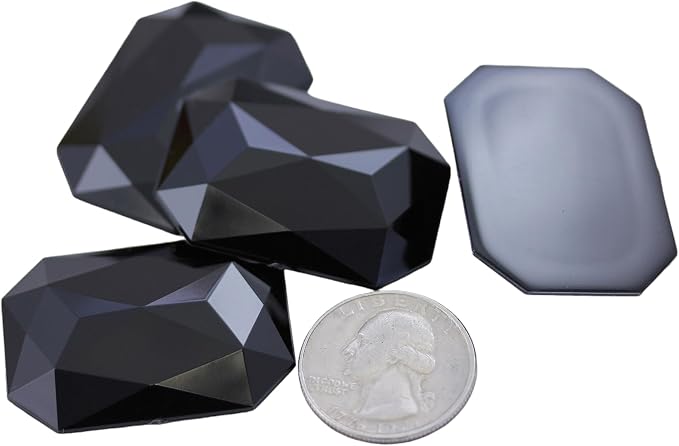 Allstarco 40x30mm Black Jet A11 Large Flat Back Octagon Acrylic Rhinestones by Allstarco