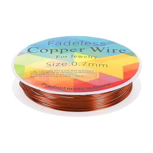 HARFINGTON 10ft Jewelry Wire, 22 Gauge (0.7mm) Brass Craft Soft Metal Tarnish Resistant Copper Beading Wire for Jewelry Making Supplies Crafting, Coffee