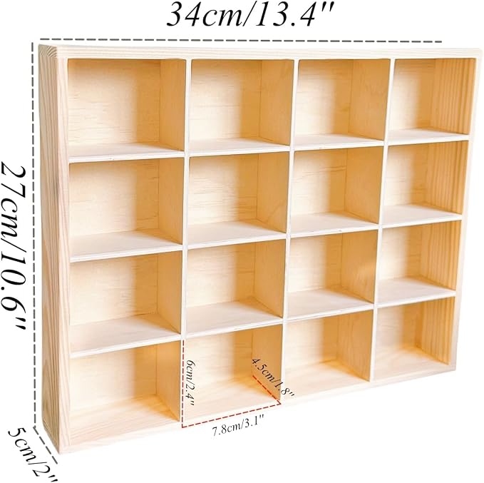 13.4''x10.6''x2'' Wooden Storage Divider Box Showcase Display Tray | Showcase - Image 2