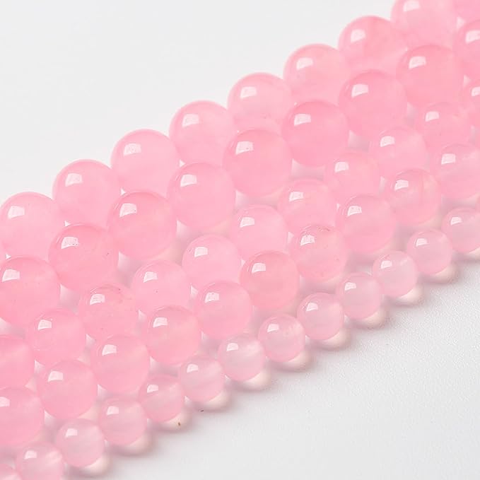 6mm 60pcs Natural Light Pink Chalcedony Stone Beads for Jewelry Making Energy Healing Power Stone DIY Bracelet Necklace Accessories 15" (6mm, Light Pink Chalcedony)