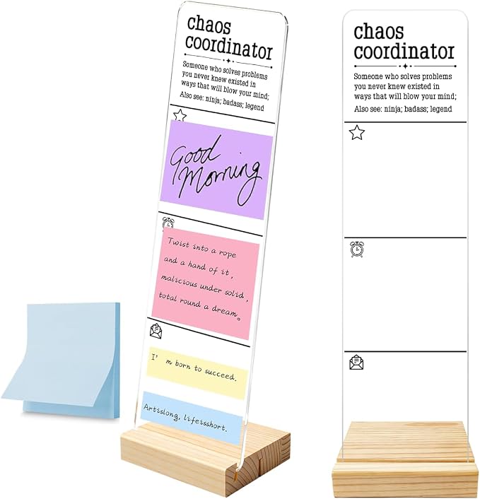 Monitor Memo Board with Removable Wooden Base Acrylic Portable Sticky Note by HTBIG