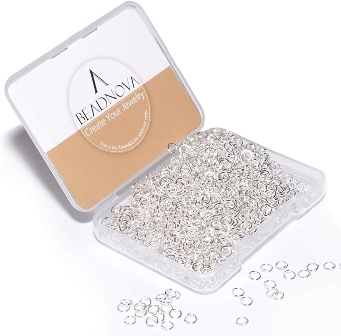 BEADNOVA 4mm Silver Jump Rings for Jewelry Making Open Jump Rings for Keychains by BEADNOVA