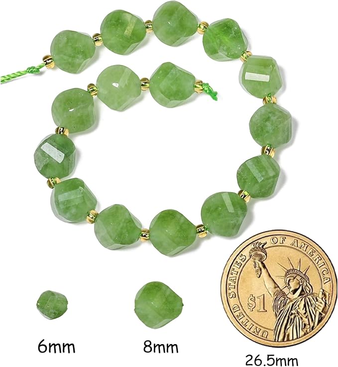 42pcs Natural Green Jade Stone Beads - Image 2