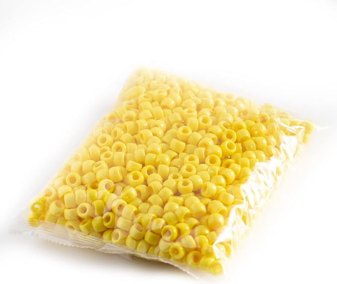 Gxueshan 1000 Pcs Acrylic Yellow Pony Beads 6x9mm Bulk - Image 6
