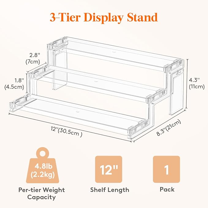Lifewit Spice Rack, Perfume Cologne Organizer, Cupcake Stand, Tool-Free Assembly - Image 3