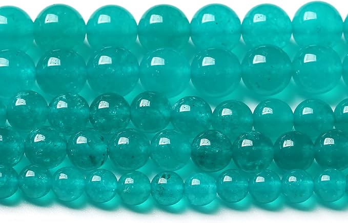 46PCS 8mm Natural Stone Beads Blue Amazonite Jade Stone Round Loose Beads for Jewelry Making DIY Bracelet Necklace 15 Inch
