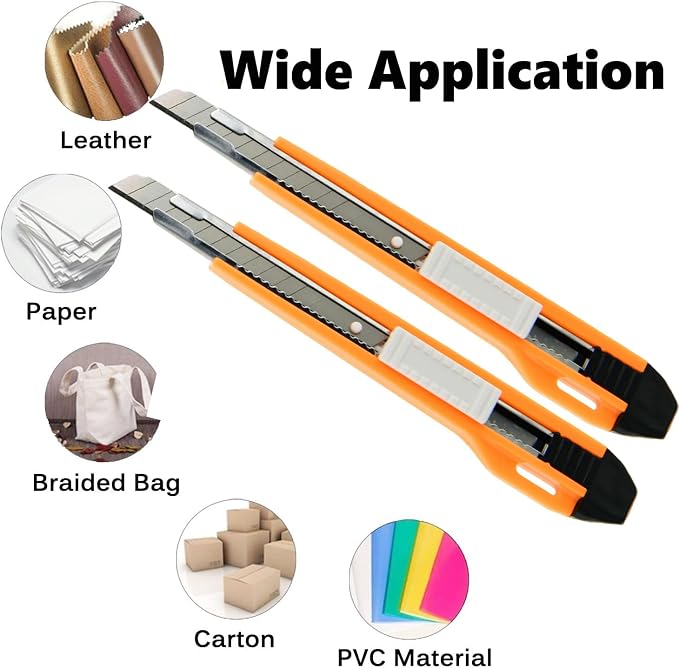 9mm Snap Off Utility Knife High Hardness Retractable Box Cutters - Image 2