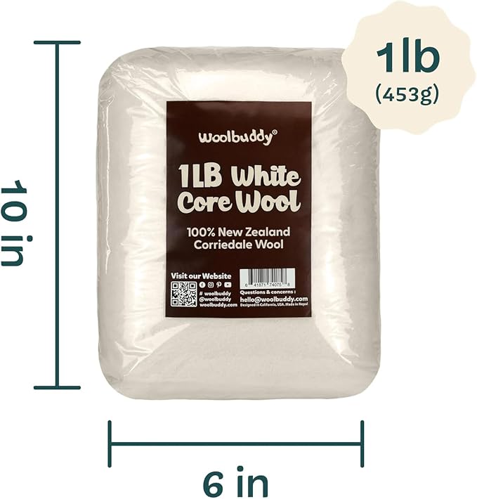Woolbuddy Core Wool 1lb for Needle Felting, Handmade Wool Roving for Needle - Image 5